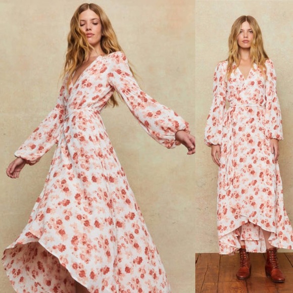 Christy Dawn Dresses & Skirts - CHRISTY DAWN Bergen Wrap Long Sleeve Maxi Dress in Sienna Bloom Size XL NEW